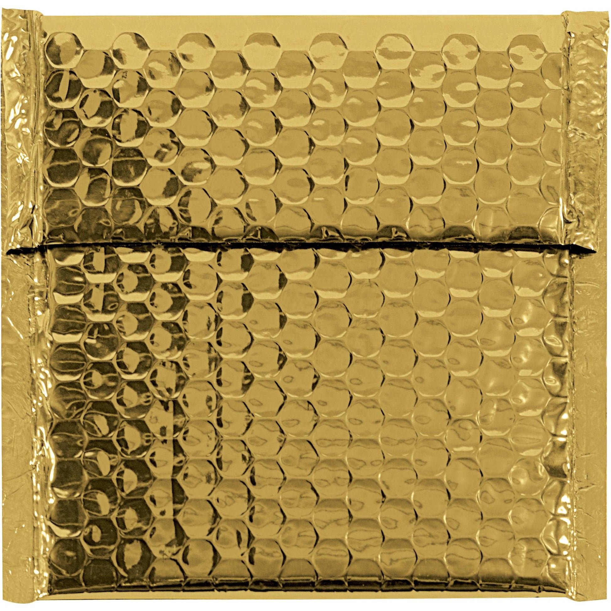 7 x 6 3/4" Gold Glamour Bubble Mailers - GBM0706GD