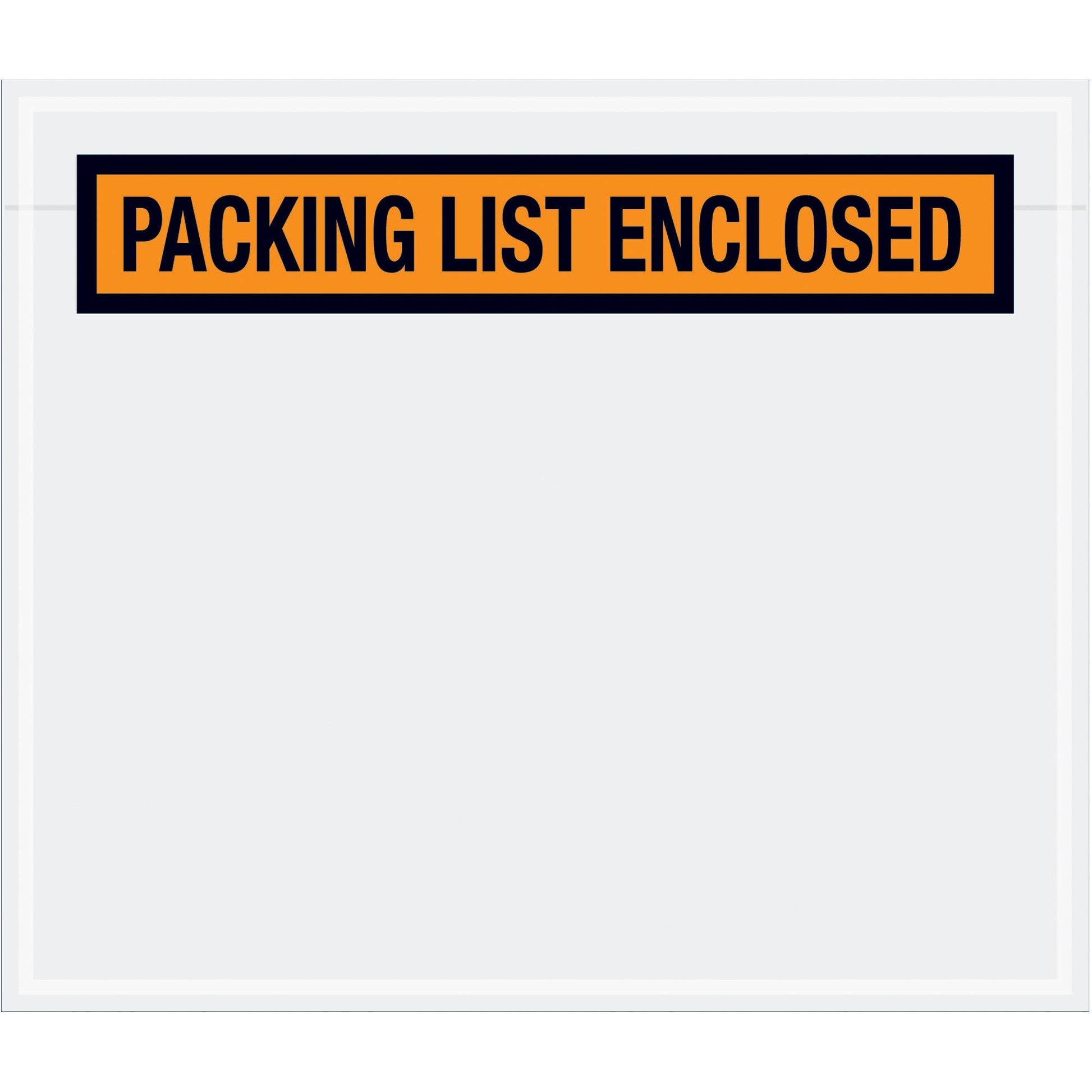 7 x 6" Orange "Packing List Enclosed" Envelopes - PL32