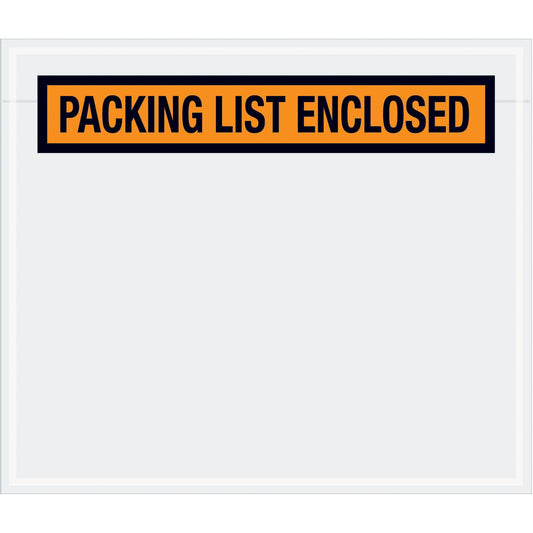 7 x 6" Orange "Packing List Enclosed" Envelopes - PL32