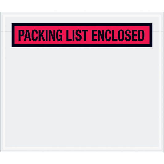 7 x 6" Red "Packing List Enclosed" Envelopes - PL491