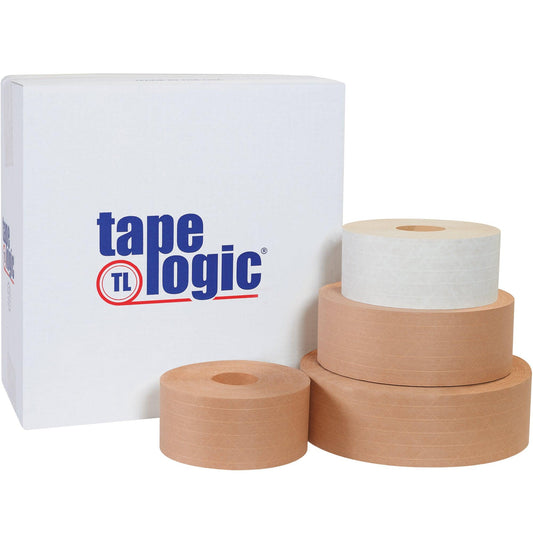 72mm x 375' White Tape Logic® #7200 Reinforced Water Activated Tape - T9067200W