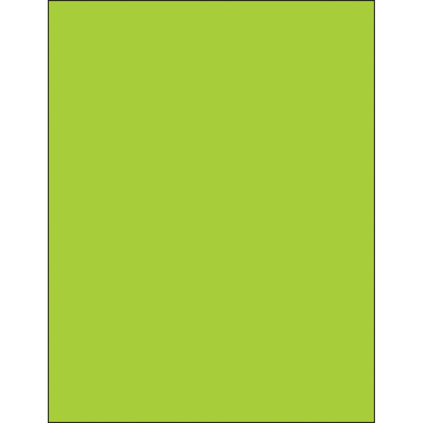 8 1/2 x 11" Fluorescent Green Rectangle Laser Labels - LL185GN