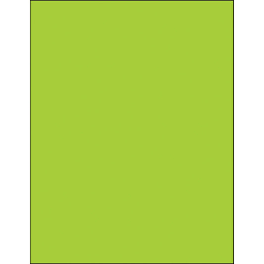 8 1/2 x 11" Fluorescent Green Rectangle Laser Labels - LL185GN