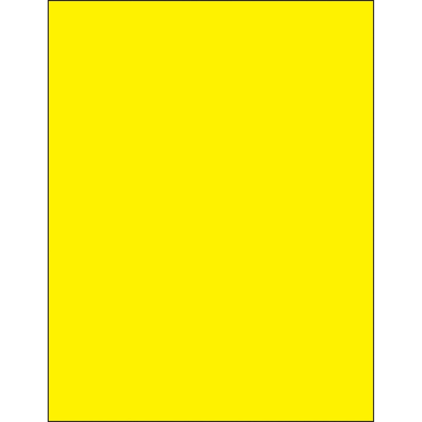 8 1/2 x 11" Fluorescent Yellow Rectangle Laser Labels - LL185YE