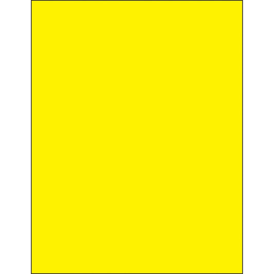 8 1/2 x 11" Fluorescent Yellow Rectangle Laser Labels - LL185YE