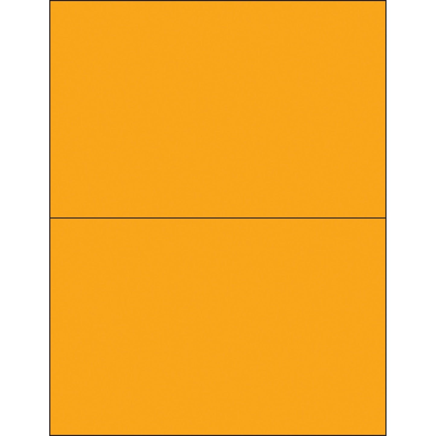 8 1/2 x 5 1/2" Fluorescent Orange Rectangle Laser Labels - LL184OR