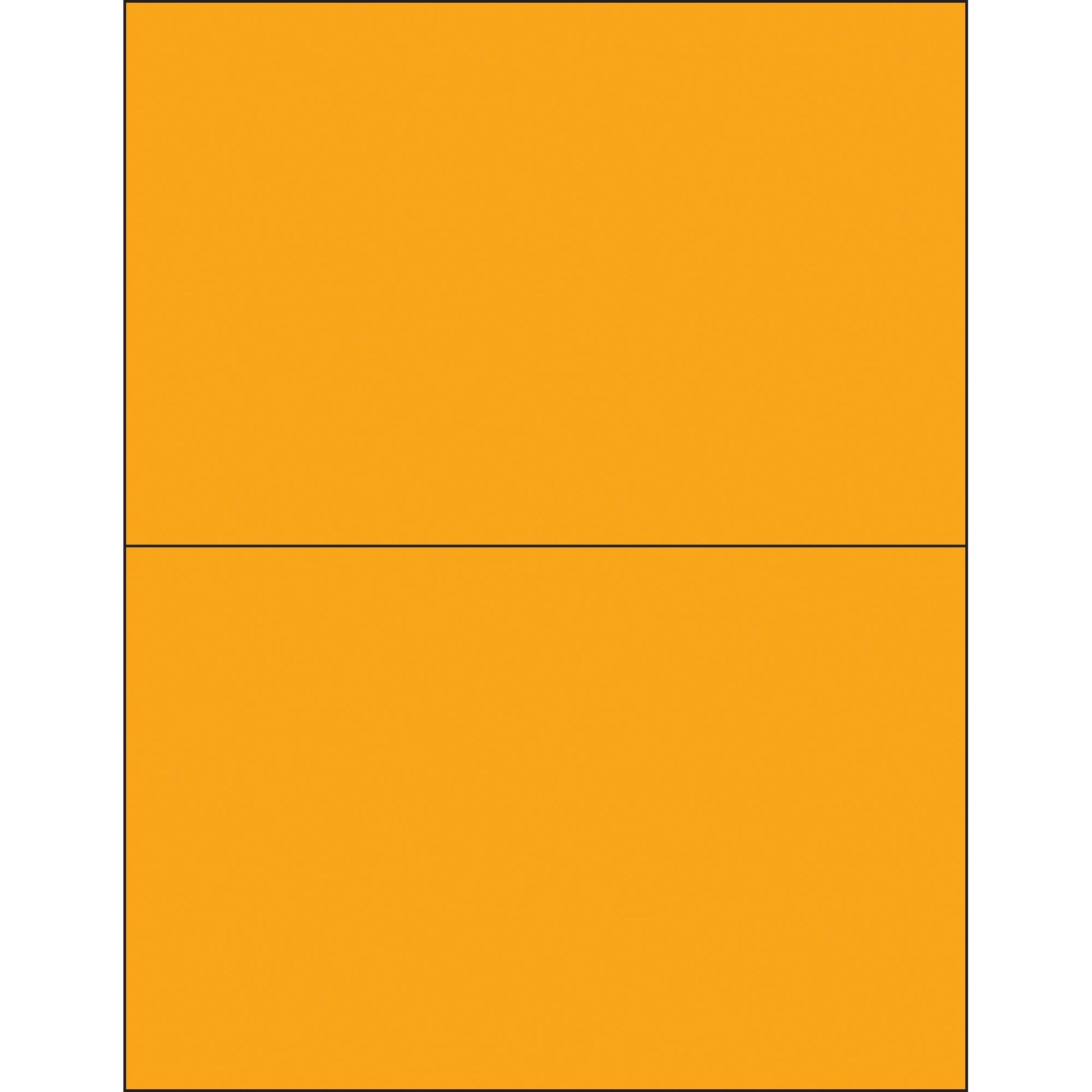 8 1/2 x 5 1/2" Fluorescent Orange Removable Rectangle Laser Labels - LL415OR