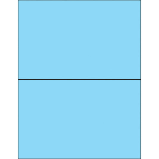 8 1/2 x 5 1/2" Fluorescent Pastel Blue Rectangle Laser Labels - LL184BE