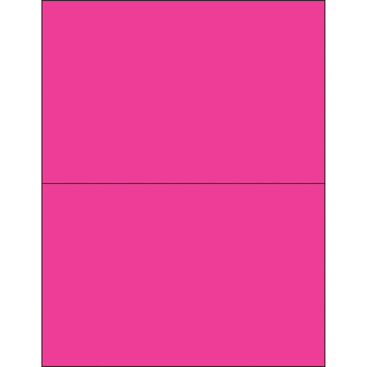 8 1/2 x 5 1/2" Fluorescent Pink Rectangle Laser Labels - LL184PK