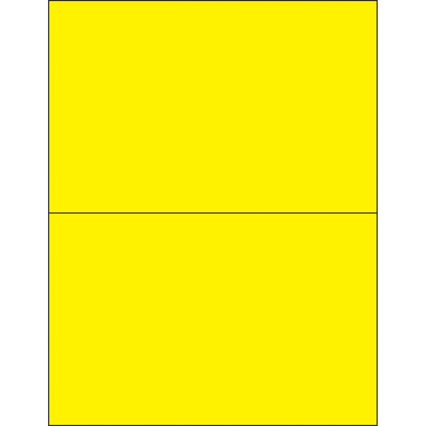 8 1/2 x 5 1/2" Fluorescent Yellow Rectangle Laser Labels - LL184YE