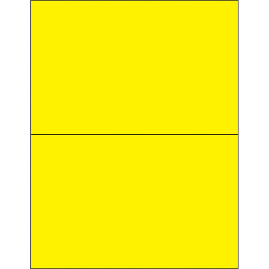 8 1/2 x 5 1/2" Fluorescent Yellow Rectangle Laser Labels - LL184YE