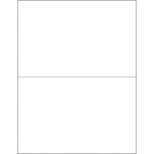 8 1/2 x 5 1/2" Glossy White Rectangle Laser Labels - LL205