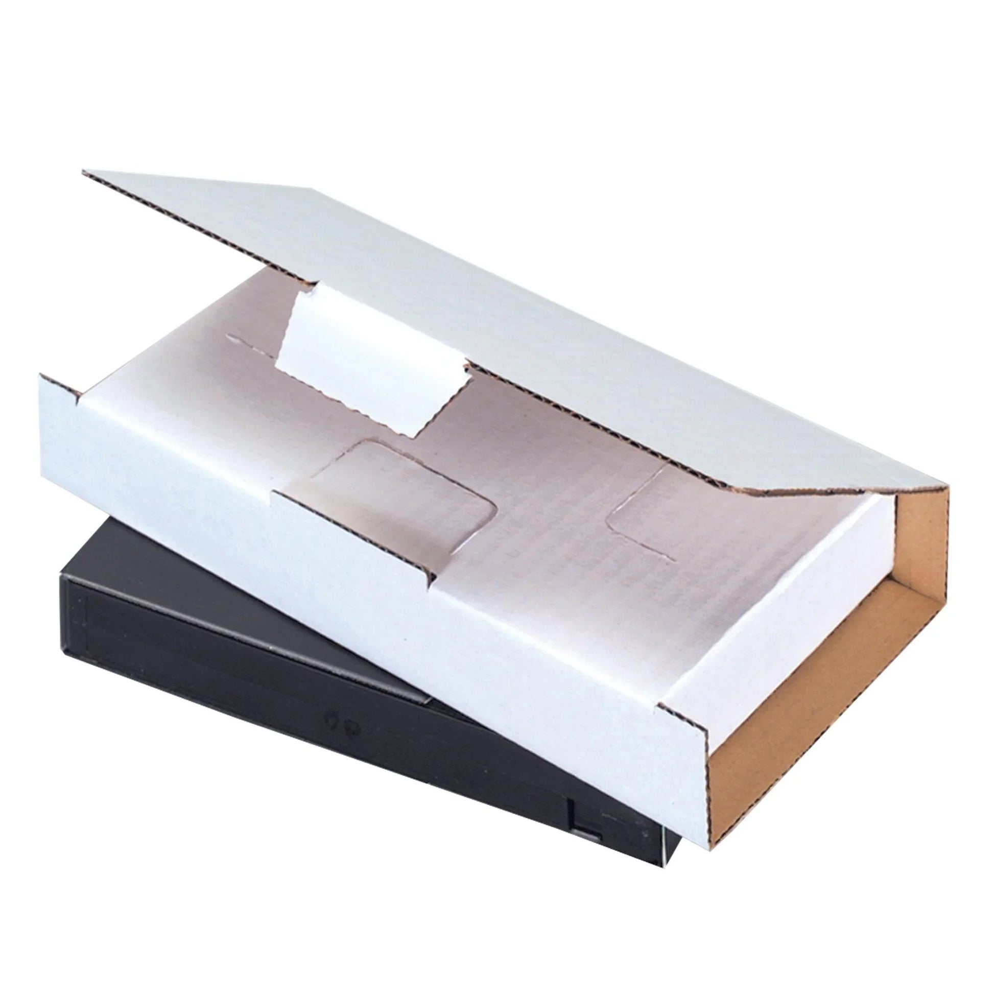 8 1/4 x 4 3/8 x 1 3/16" White Video Tape Mailers - MVM1 Box Packaging Partner