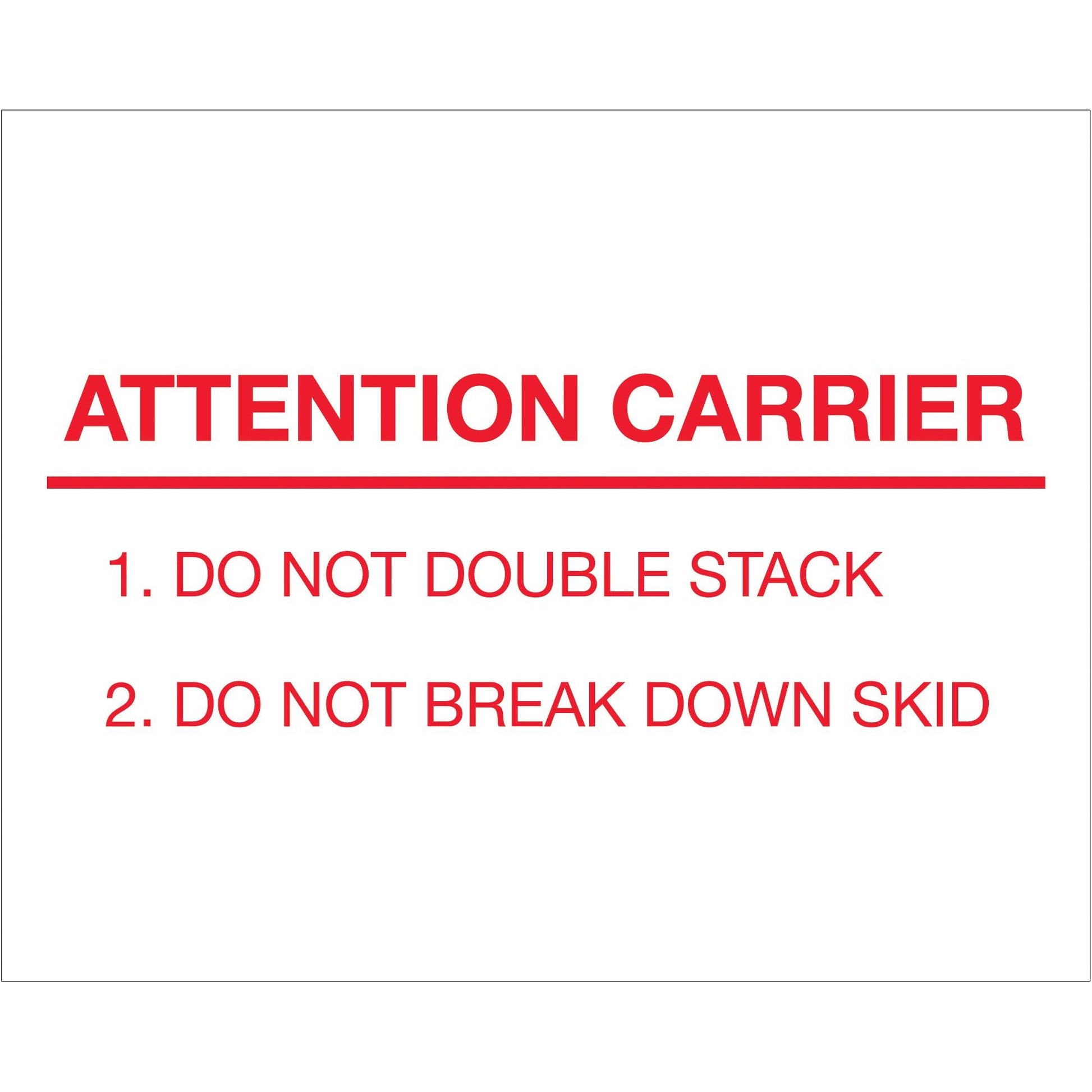 8 x 10" - "Attention Carrier" Labels - DL1231