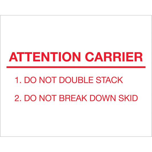 8 x 10" - "Attention Carrier" Labels - DL1231