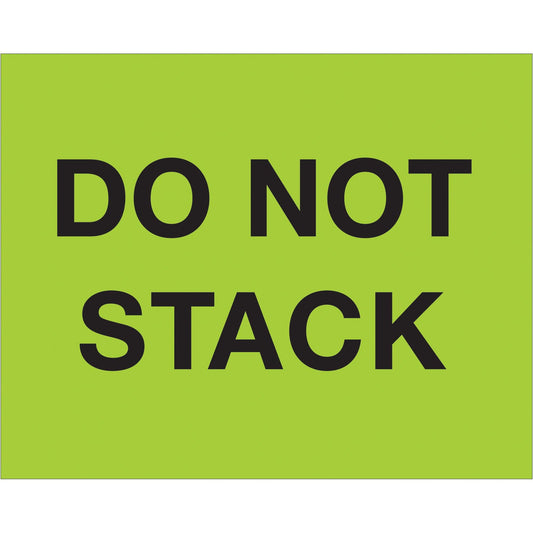 8 x 10" - "Do Not Stack" (Fluorescent Green) Labels - DL1228