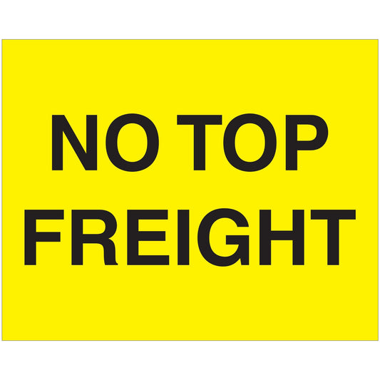 8 x 10" - "No Top Freight" (Fluorescent Yellow) Labels - DL1635