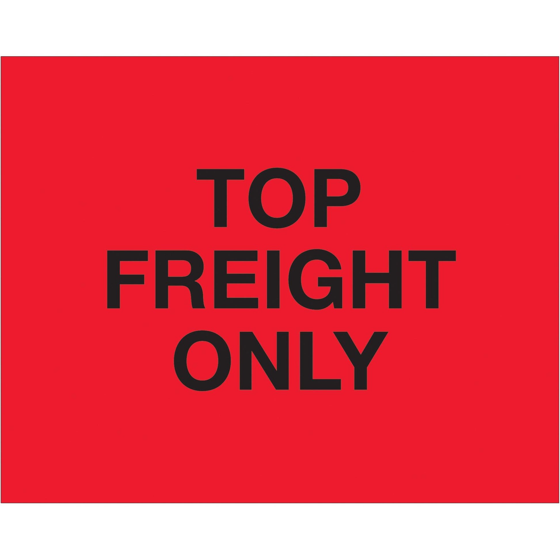 8 x 10" - "Top Load Freight Only" (Fluorescent Red) Labels - DL1229