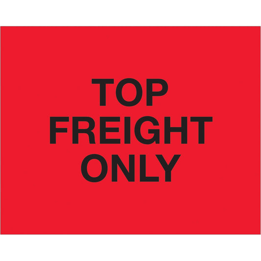 8 x 10" - "Top Load Freight Only" (Fluorescent Red) Labels - DL1229