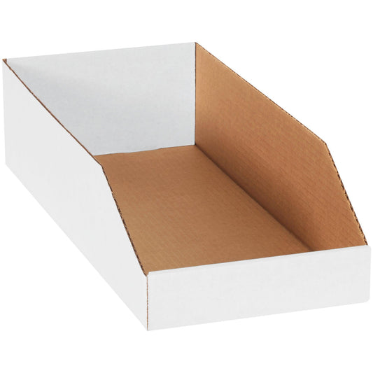 8 x 18 x 4 1/2" White Bin Boxes - BINBWZ818