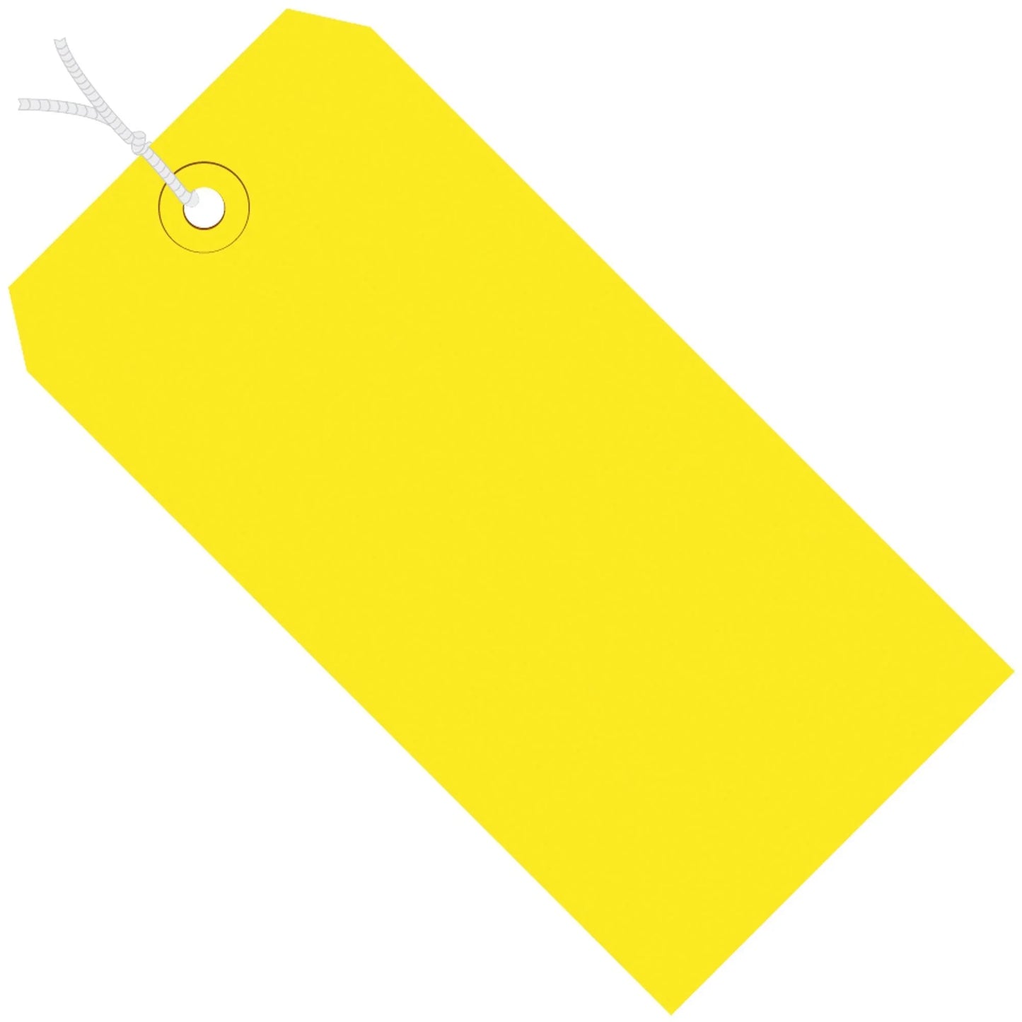8 x 4" Yellow 13 Pt. Shipping Tags - Pre-Strung - G11092C Box Packaging Partner