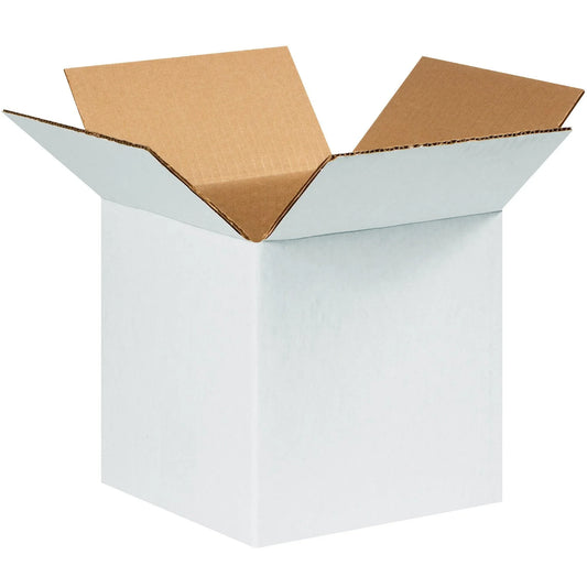 8 x 8 x 8" White Corrugated Boxes - 888W Box Packaging Partner