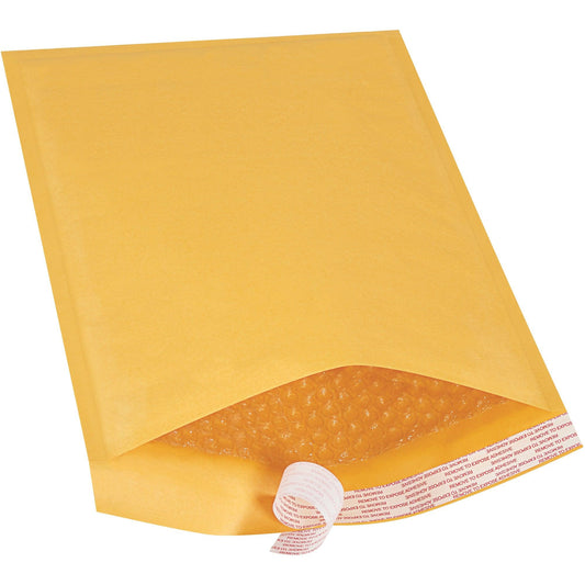 9 1/2 x 14 1/2" Kraft #4 Self-Seal Bubble Mailers - B857SS