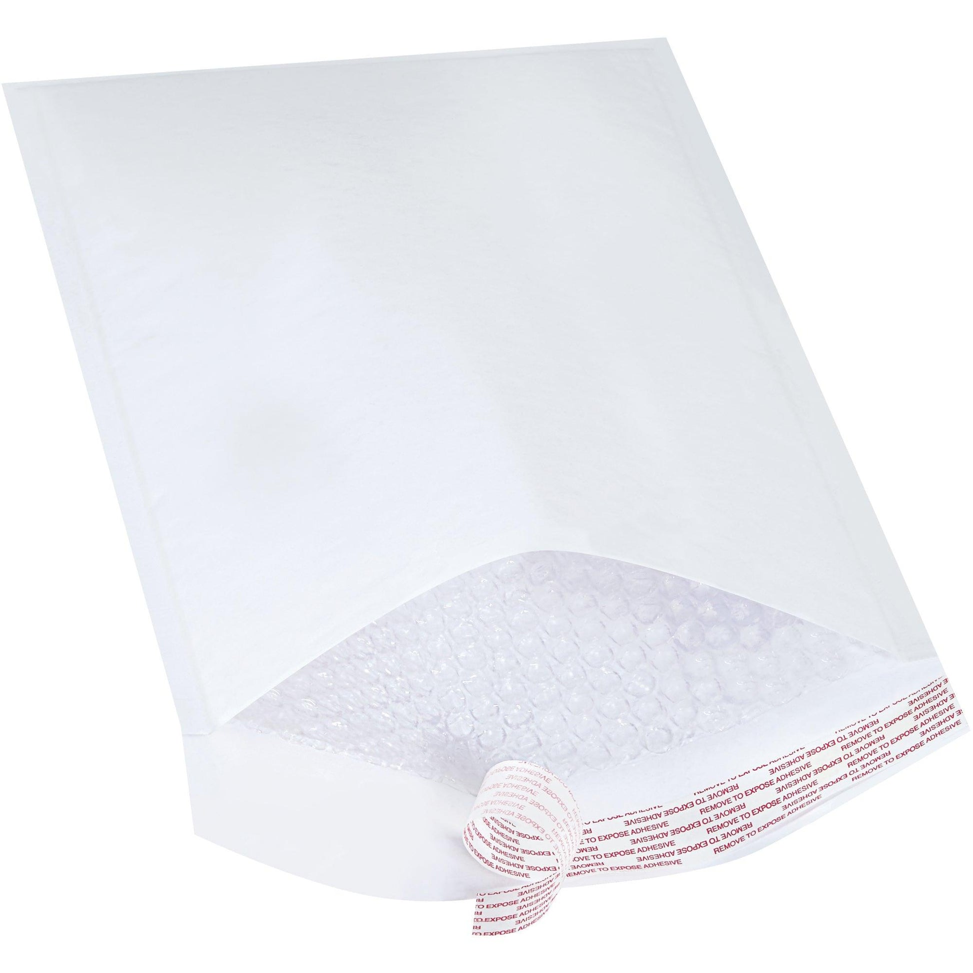 9 1/2 x 14 1/2" White #4 Self-Seal Bubble Mailers - B857WSS