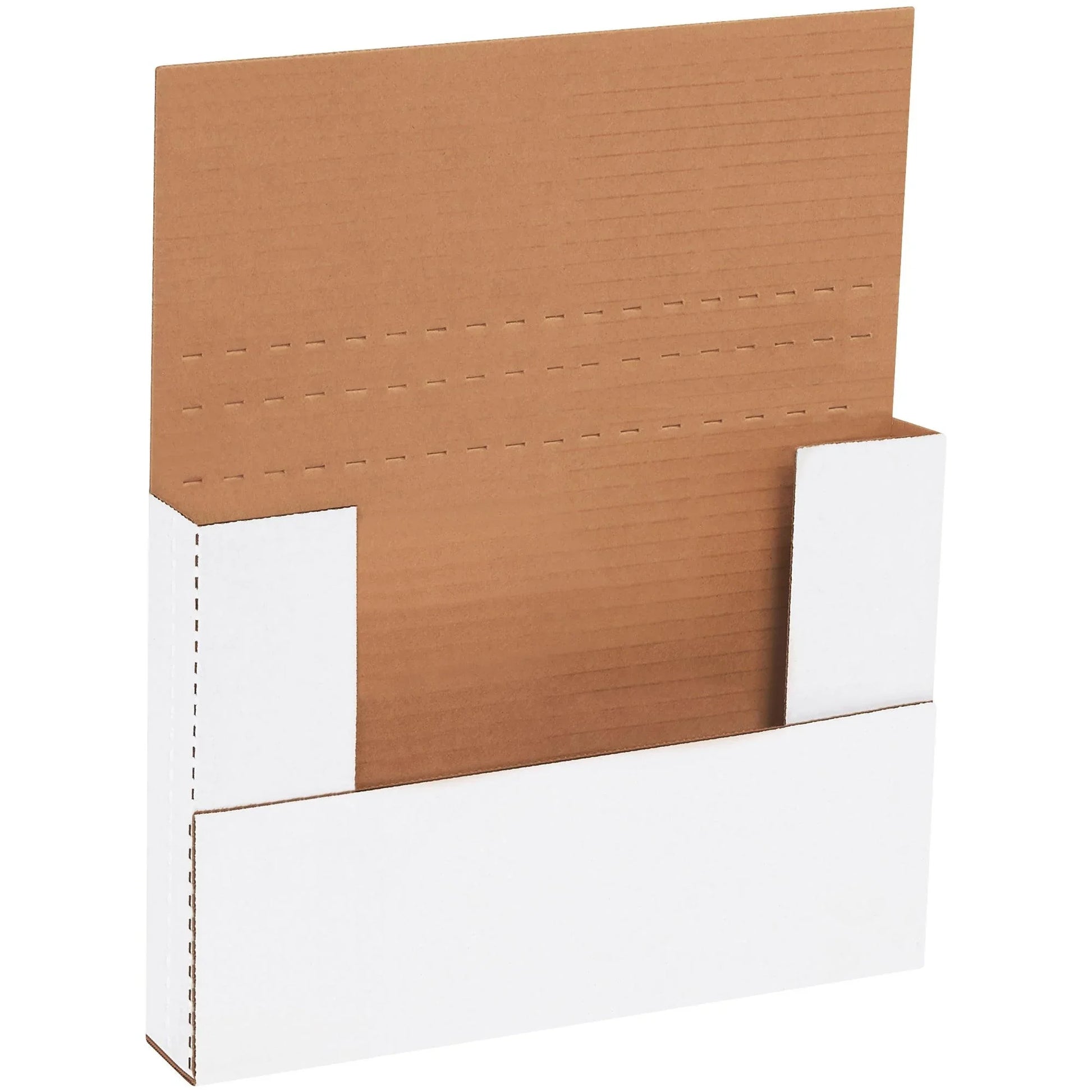 9 5/8 x 6 5/8 x 1 1/4" White Easy-Fold Mailers - M961 Box Packaging Partner