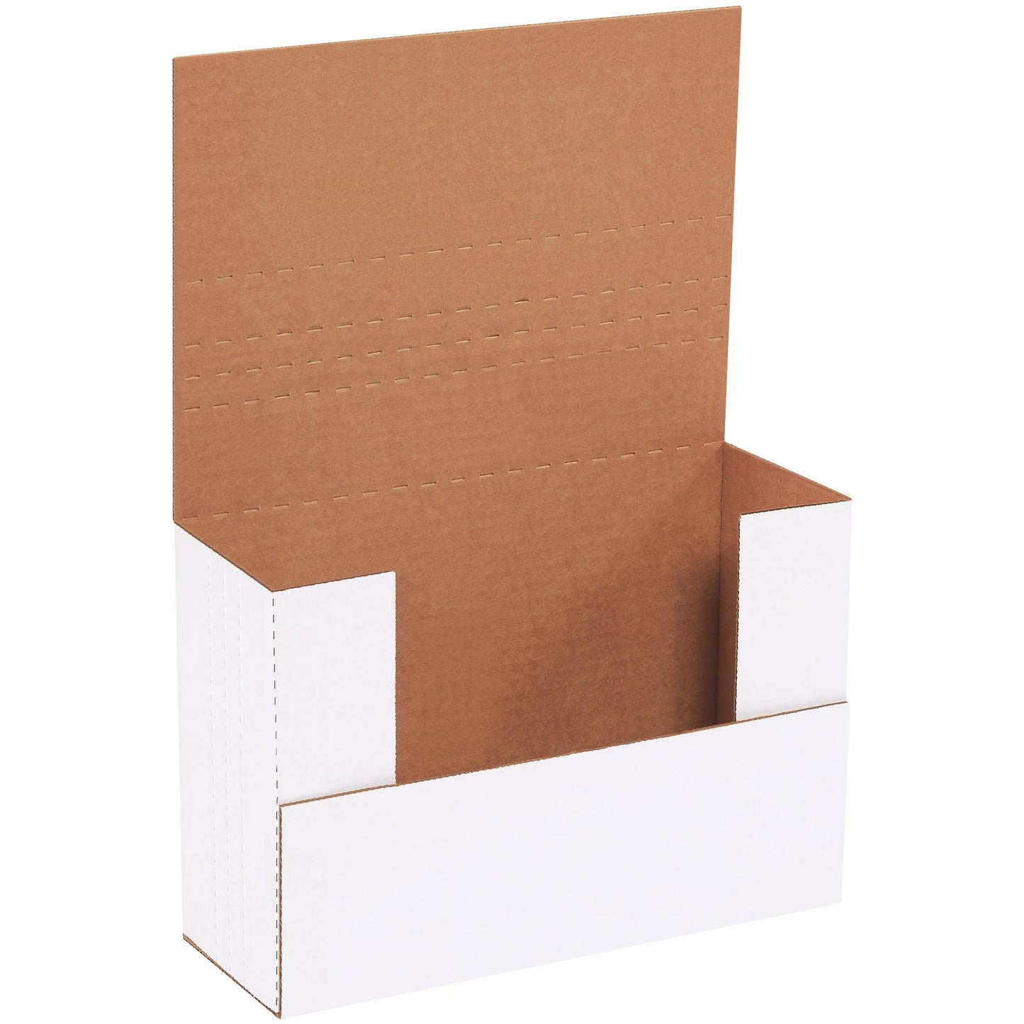 9 5/8 x 6 5/8 x 3 1/2" White Easy-Fold Mailers - M963BF