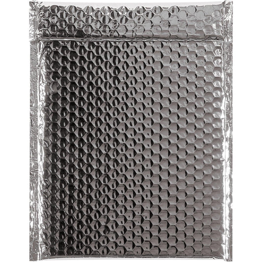 9 x 11 1/2" Silver Glamour Bubble Mailers - GBM0911S