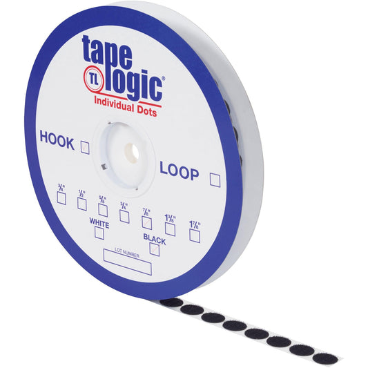1 3/8" Black Hook Tape Logic® Individual Tape Dots_HLT160
