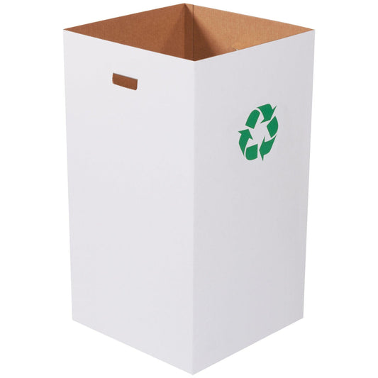 Corrugated Trash Can with Recycle Logo - 50 Gallon - CRR50R