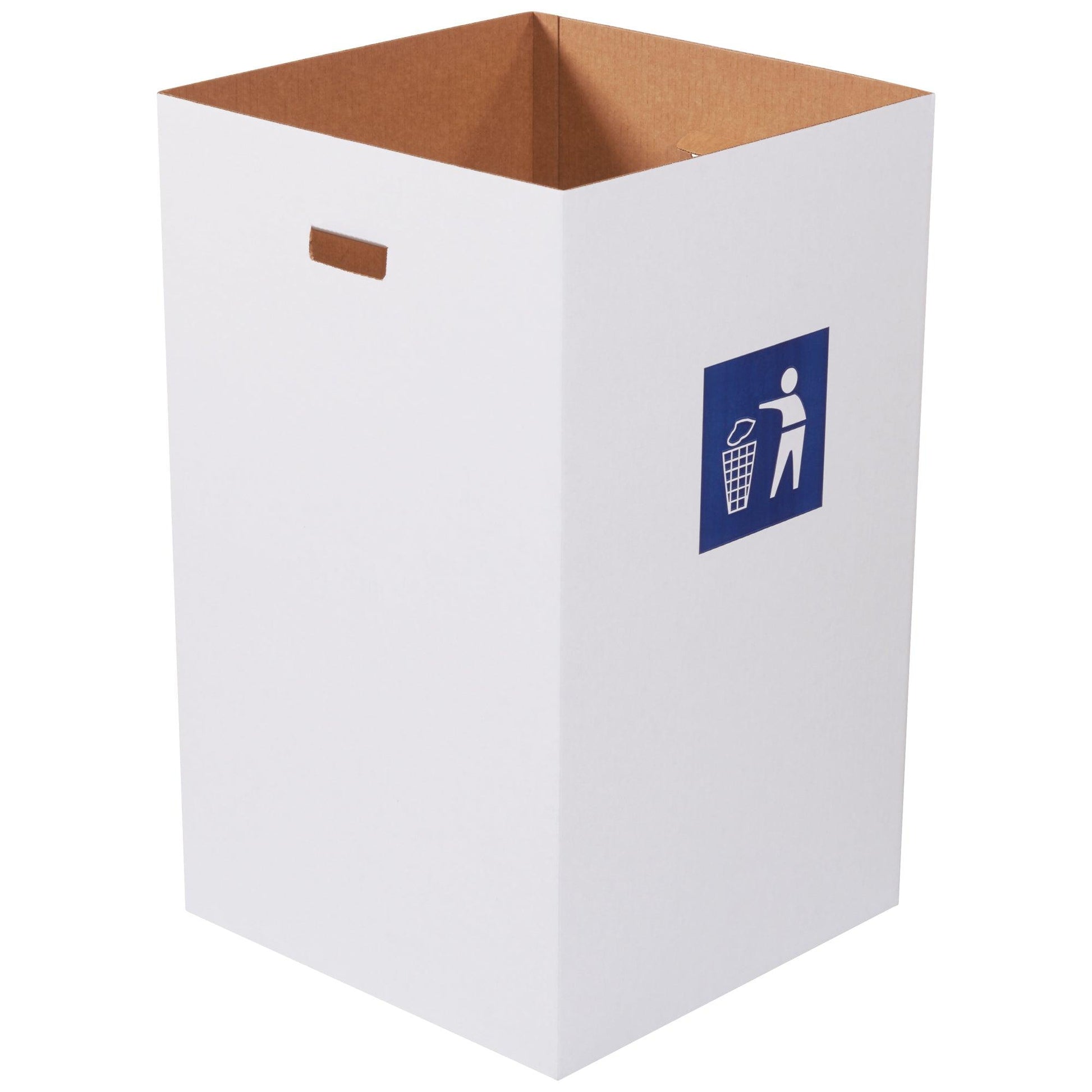 Corrugated Trash Can with Waste Logo - 40 Gallon - CRR40W