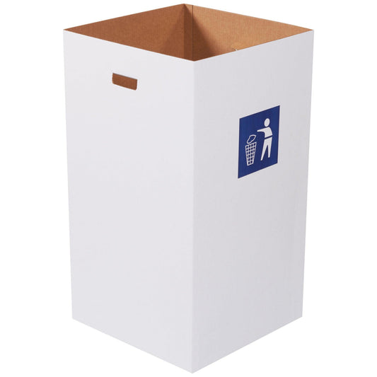 Corrugated Trash Can with Waste Logo - 50 Gallon - CRR50W