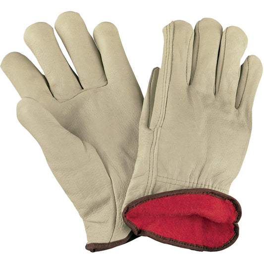 Cowhide Leather Driver's Gloves Lined - Large - GLV1063L