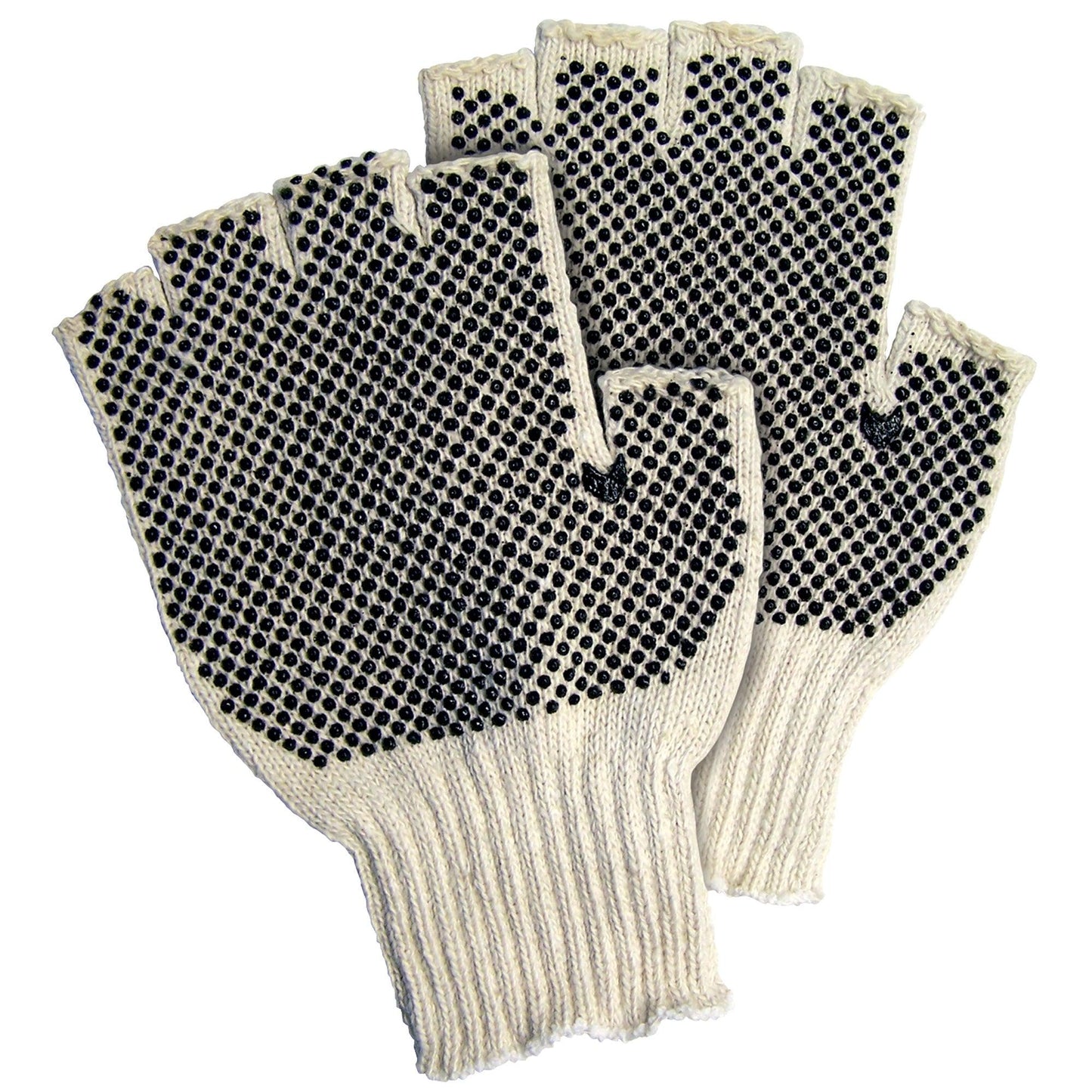 Fingerless PVC Dot Knit Gloves - Large - GLV1023L