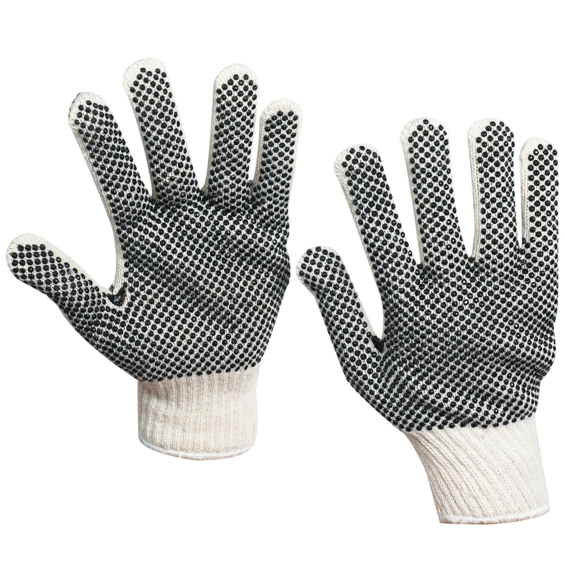 PVC Black Dot Knit Gloves - Large - GLV1011L