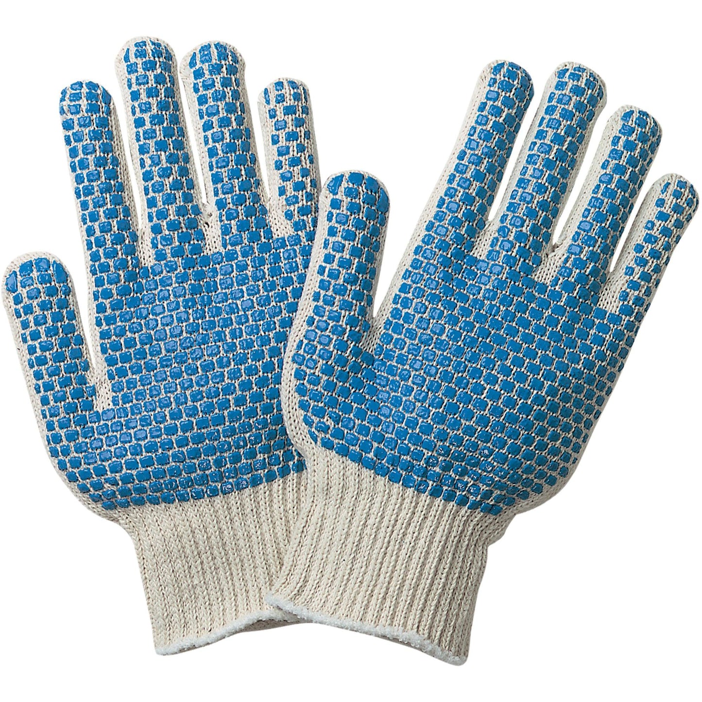 PVC Blue Dot Knit Gloves - Small - GLV1019S