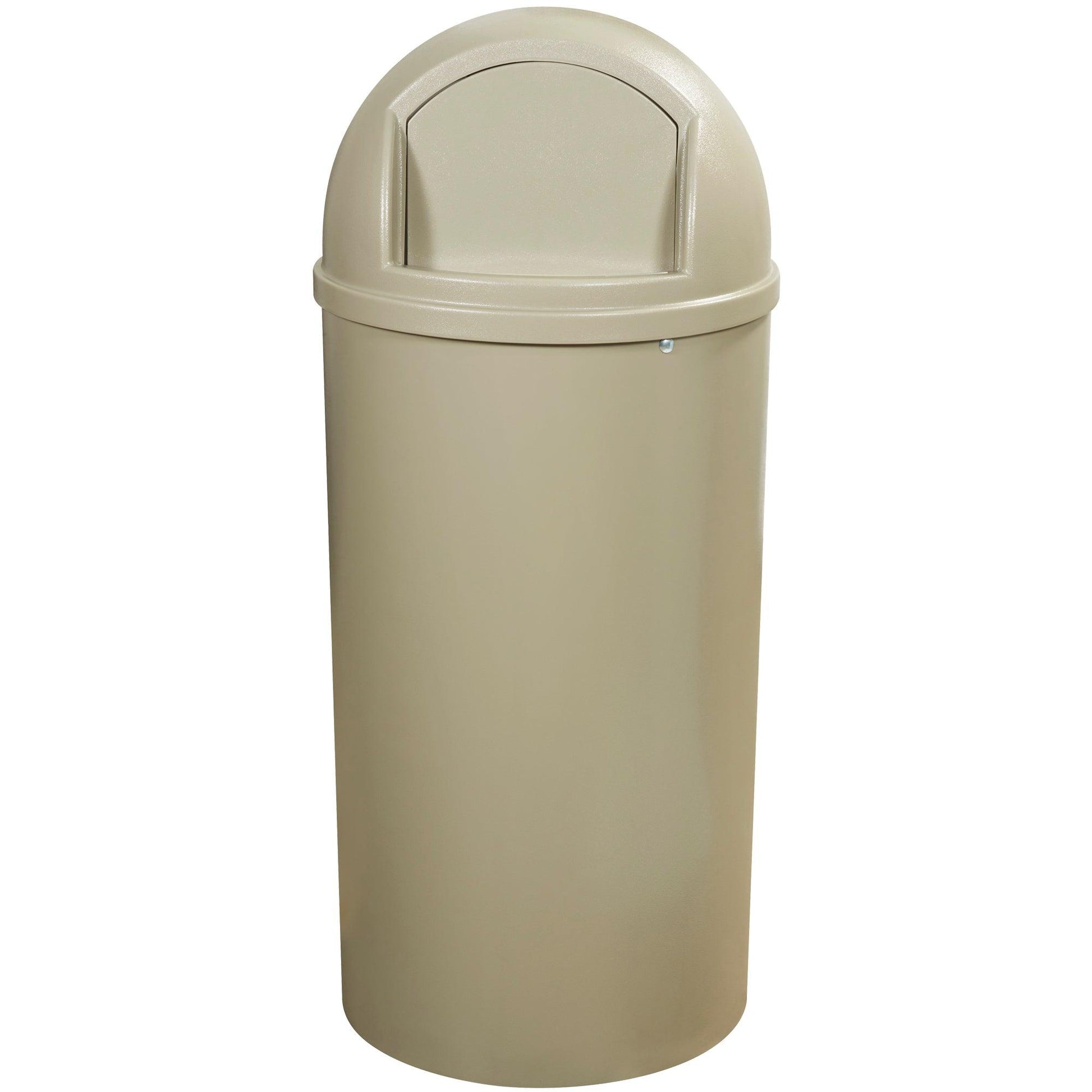 Rubbermaid® Marshal® Domed Trash Can - 25 Gallon, Beige - RUB145CBE