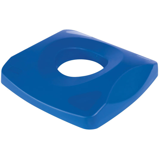 Rubbermaid® Square Recycling Bottle and Can Lid - 23 Gallon, Blue - RUB152BLBLU