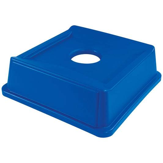 Rubbermaid® Square Recycling Bottle and Can Lid - 35 & 50 Gallon, Blue - RUB153BLBLU