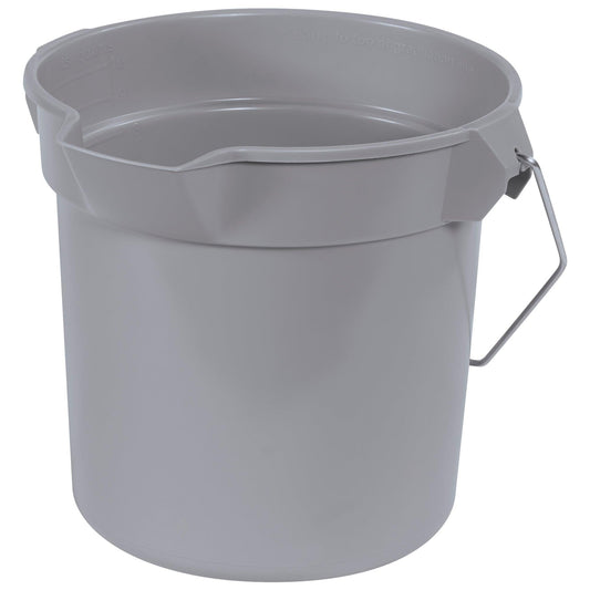 Rubbermaid® Utility Bucket with Spout - 10 Quart, Gray - RUB2610GR