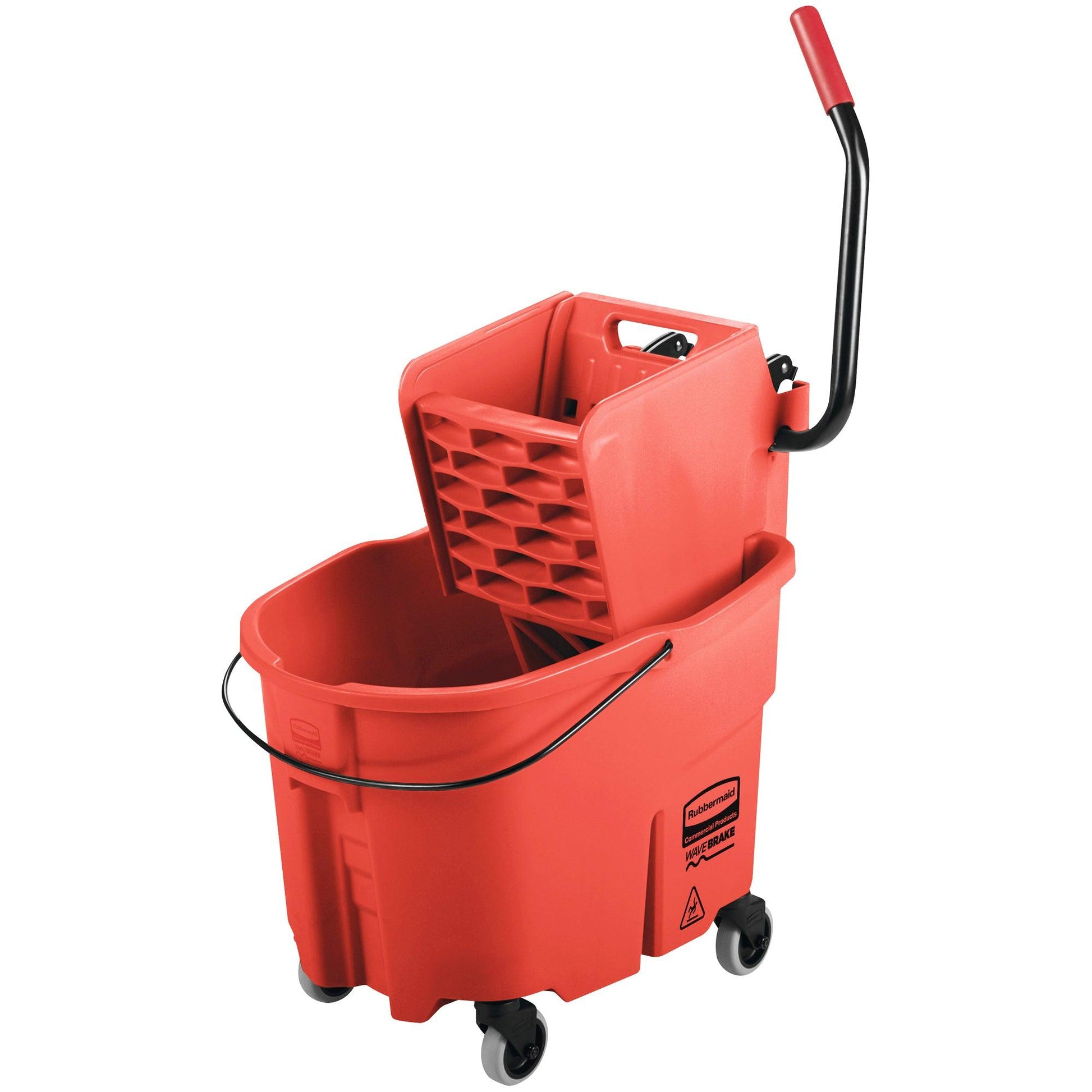 Rubbermaid® WaveBrake® Bucket/Wringer - Side Press, 35 Quart - Red - JAN183