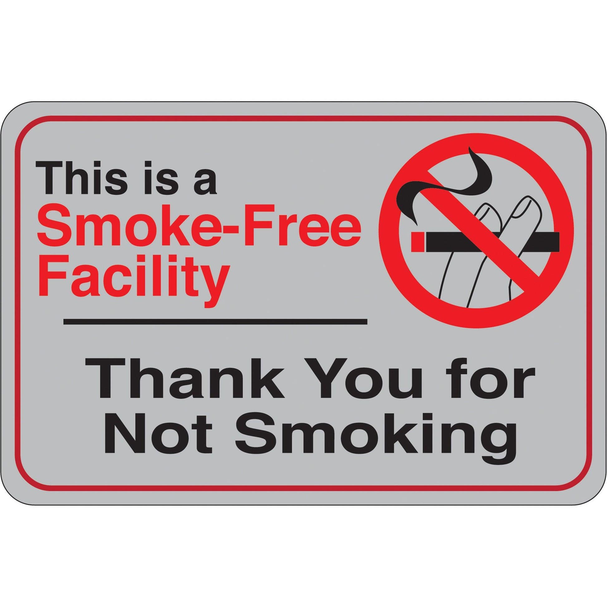 "Smoke-Free Facility…" 6 x 9" Facility Sign - SN208