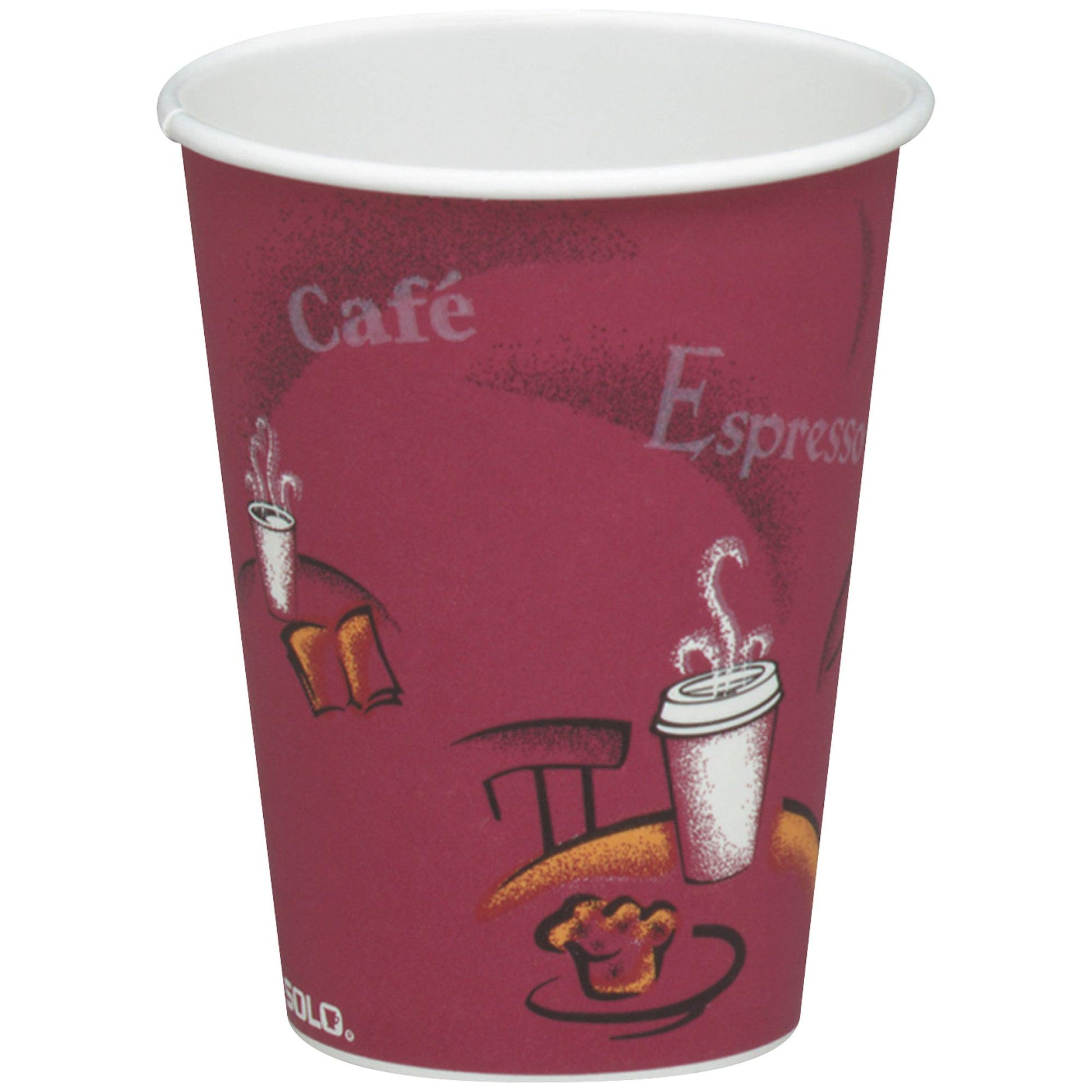 Solo® Paper Hot Cups - 8 oz., Bistro Design - SOLO8BIS