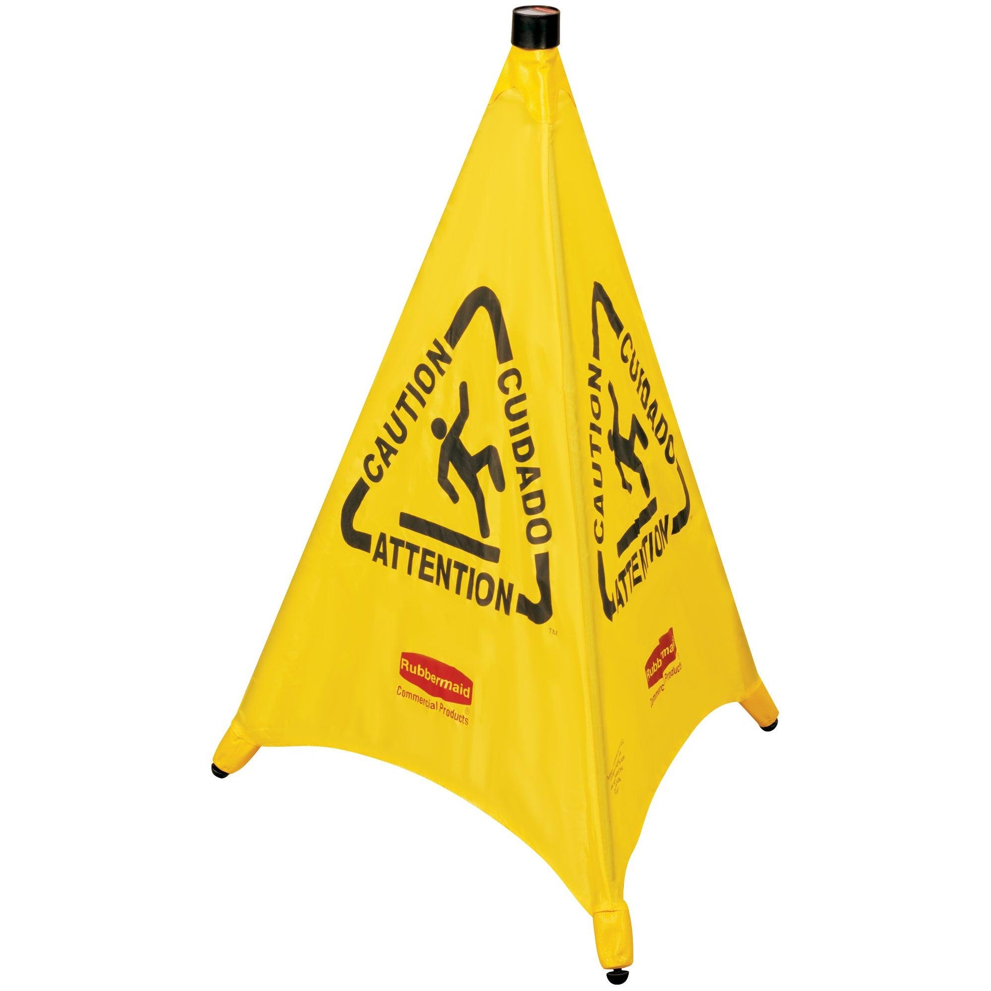 Wet Floor Safety Cone - 3-Sided Multilingual Pop-Up Cone - JAN107