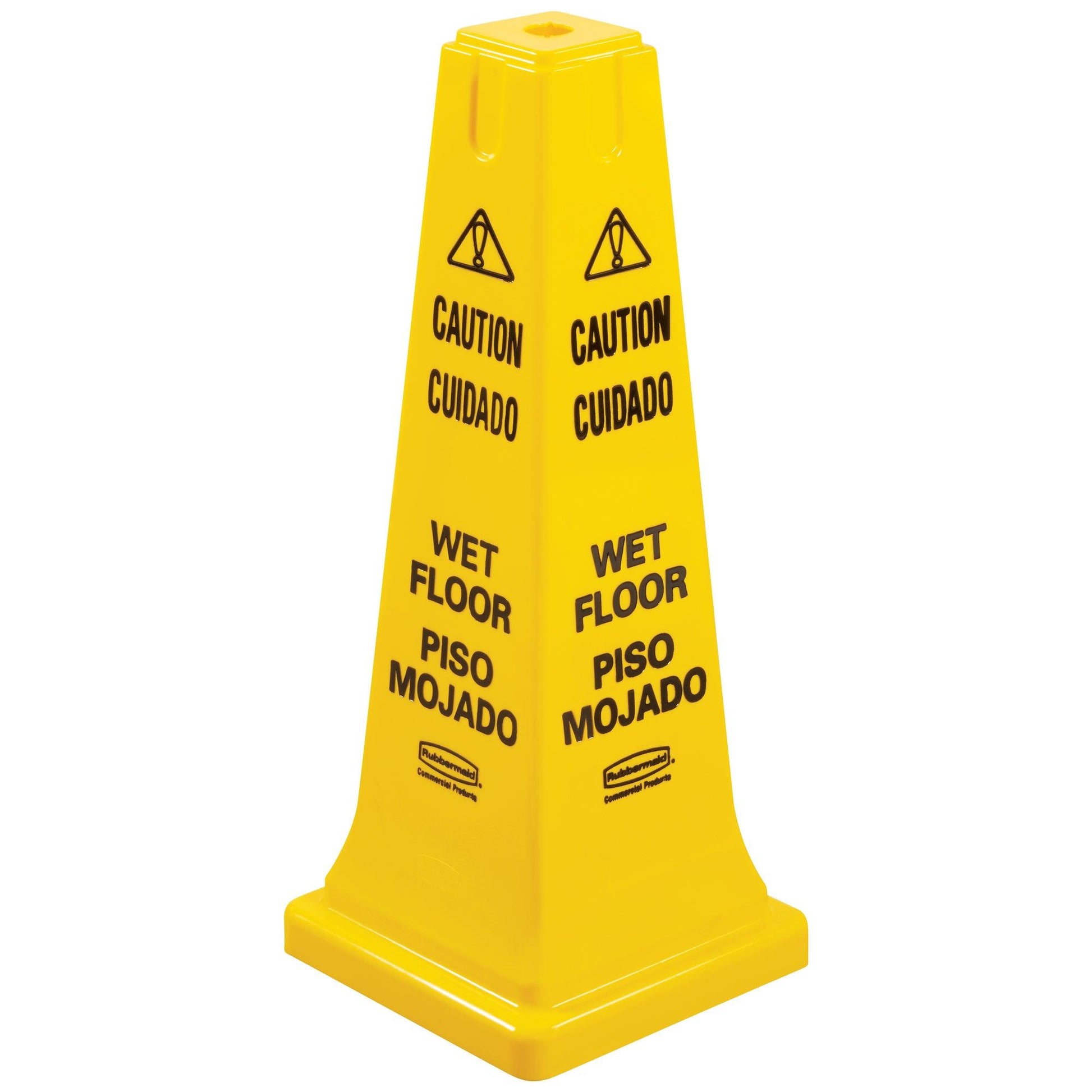 Wet Floor Safety Cone - 4-Sided Multilingual Cone - JAN108